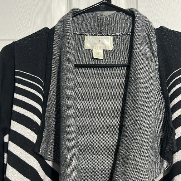 Ruby Moon Women’s Open Front Cardigan/Duster Black Gray, White - Size Medium - Picture 4 of 7